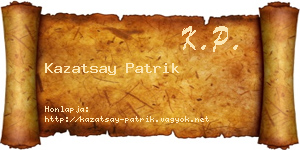 Kazatsay Patrik névjegykártya